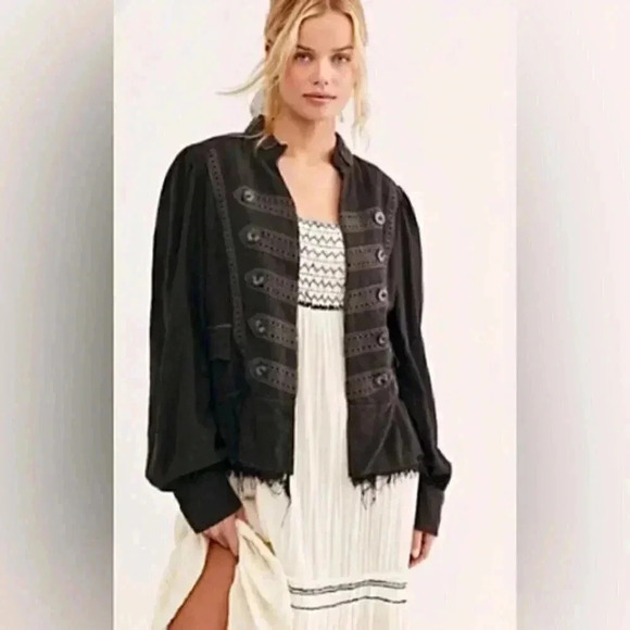 FREE PEOPLE ARIANA WASHED BLACK JACKET - Picture 1 of 8